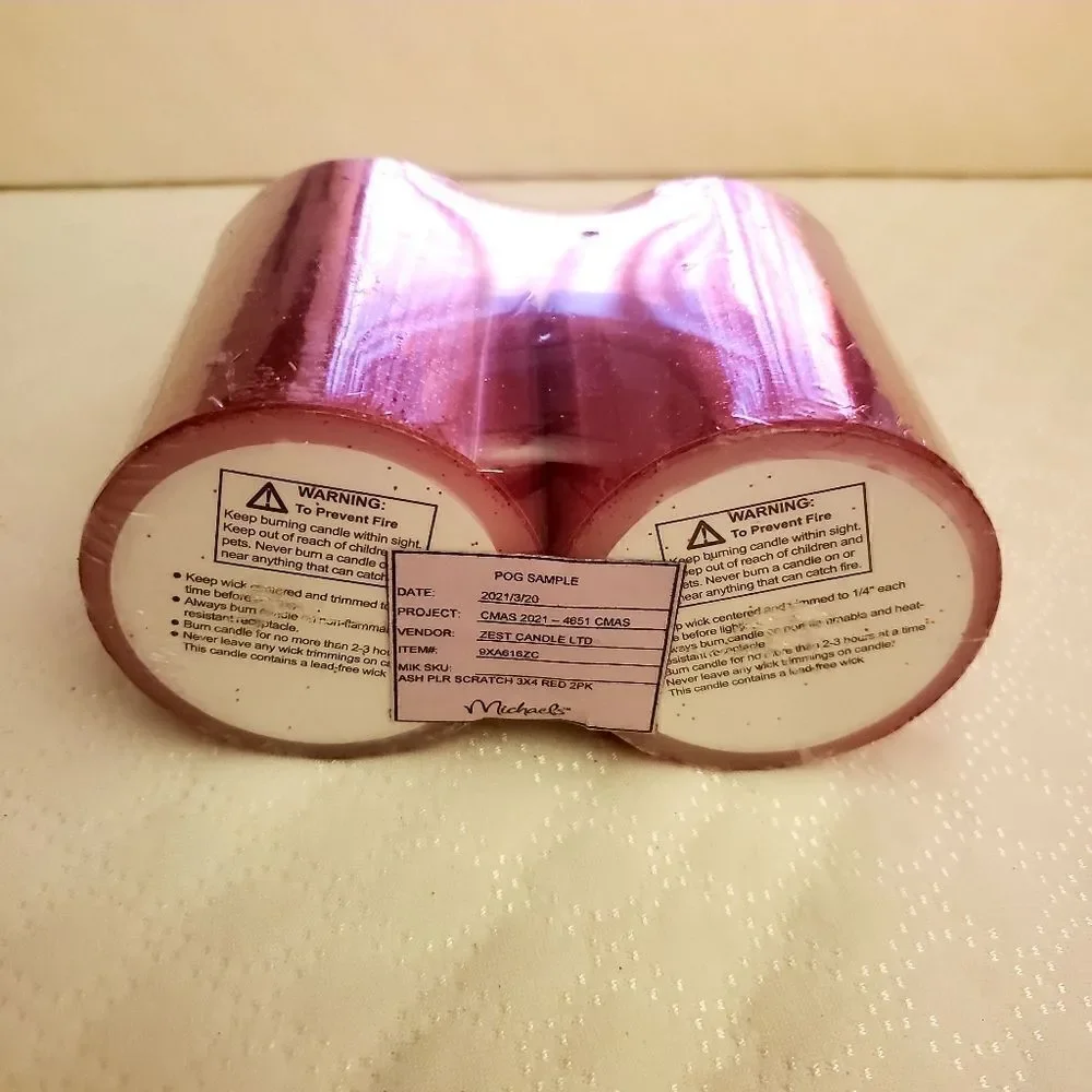 NWOT Red Pair of Christmas Candles